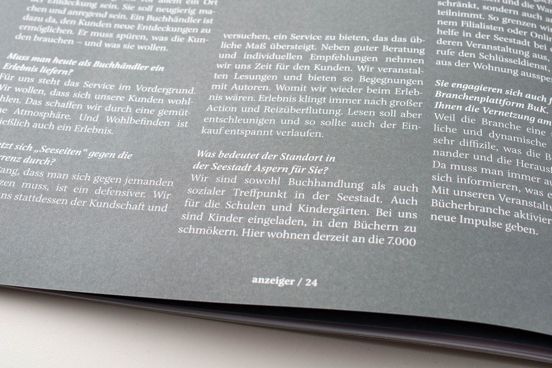 Anzeiger Font in use Liber Type Foundry