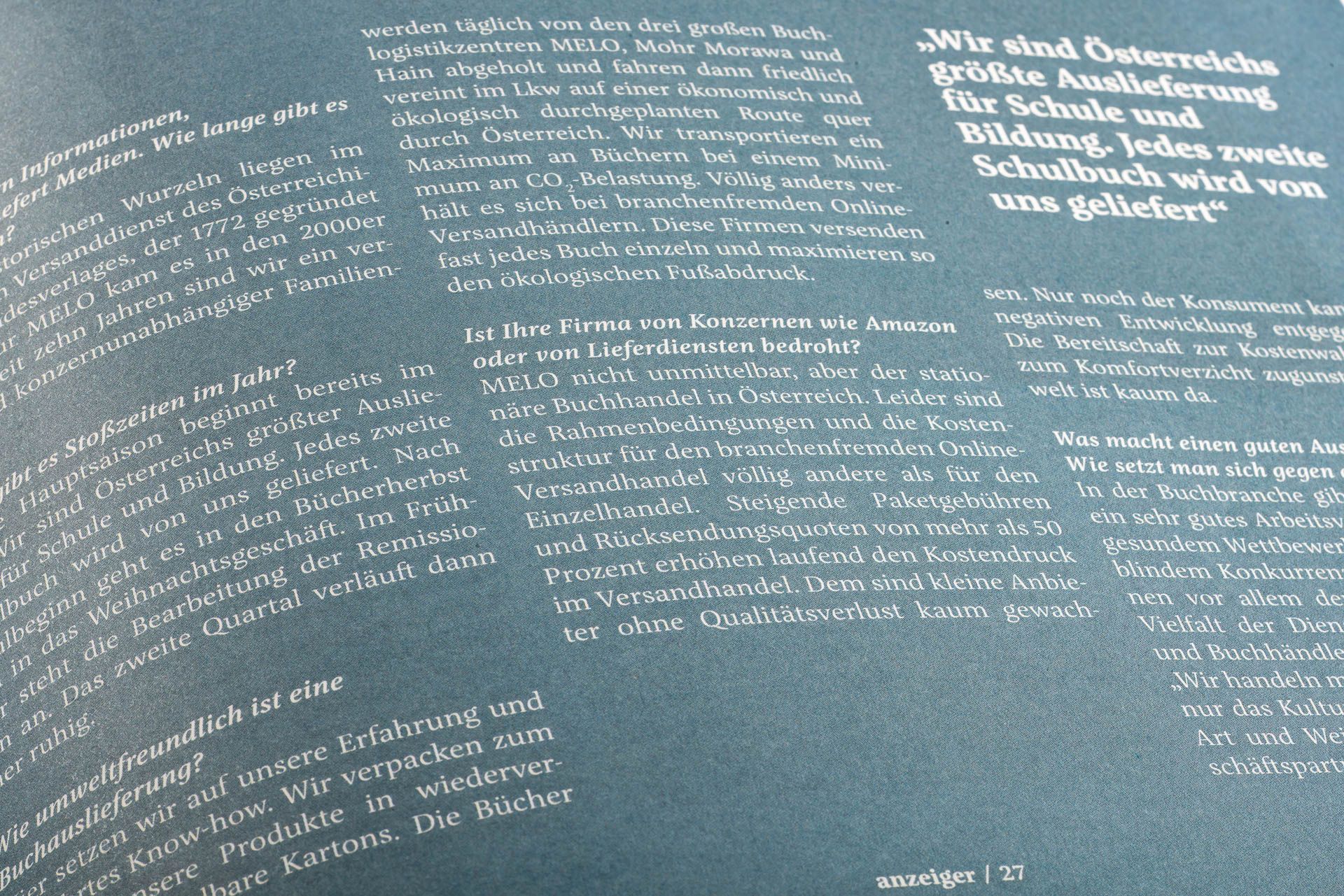 Magazin Anzeiger font in use Liber Type Foundry