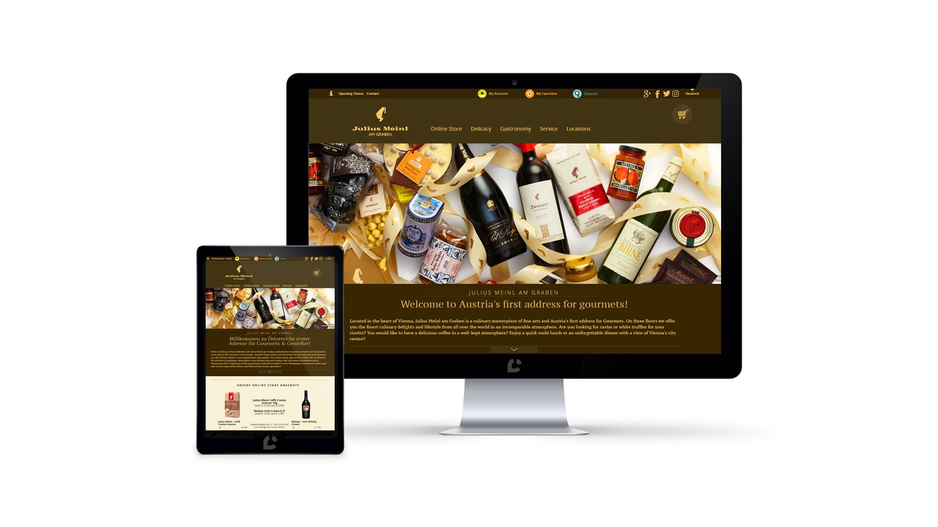 Webdesign Homepage Meinl am Graben