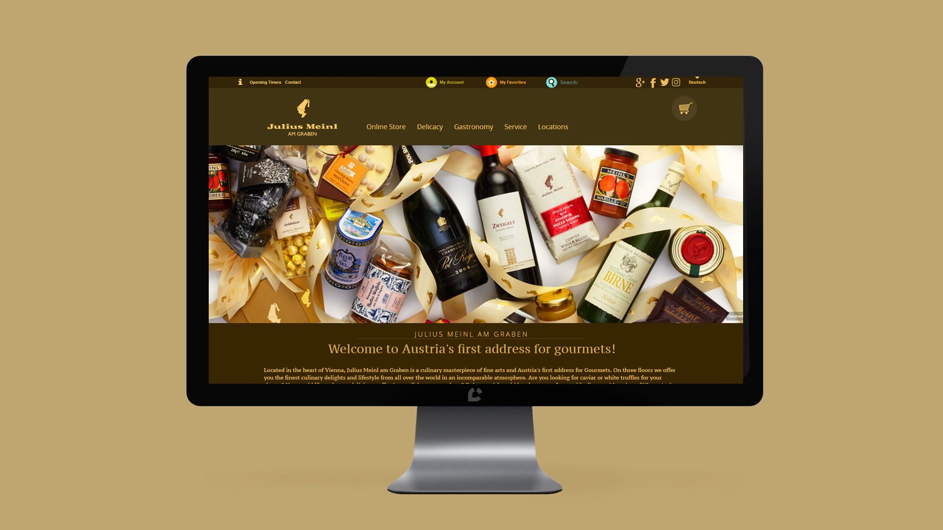 Webdesign Homepage Meinl am Graben