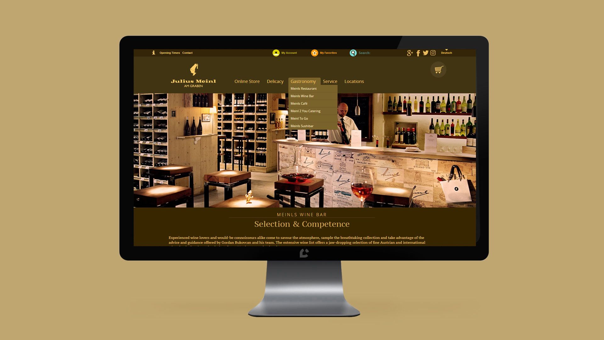 Webdesign Homepage Meinl am Graben